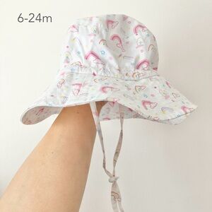 💙2/$25 Jan & Jul 6-24 Months Baby Toddler Medium Rainbows Sun Hat Summer